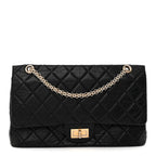 Aged Calfskin Quilted 2.55 Reissue 227 Flap Black