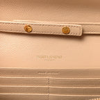 Grain De Poudre Matelasse Chevron Monogram Chain Wallet Nude Powder