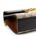 GG Supreme Monogram Calfskin Small Padlock Shoulder Bag Beige Black Cuir