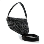 Tweed Saddle Bag Dark Blue
