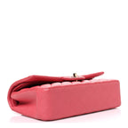 Caviar Quilted Medium Double Flap Pink