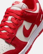Nike Women's Dunk Low Suede Sail/Lt Crimson-White-Metallic Silver