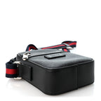 GG Supreme Monogram Appia Calfskin Web Small Camera Messenger Bag Black Grey