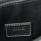 X KAWS Grained Calfskin Saddle Pouch Black
