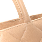 Caviar Quilted Medallion Tote Beige