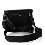 X KAWS Grained Calfskin Saddle Pouch Black