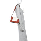 Shiny Smooth Calfskin Medium Frame Shoulder Bag Maple White