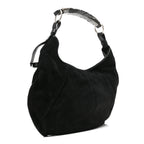 Suede Buffalo Horn Mombasa Hobo Black