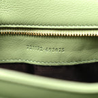 Roxy Calfskin Web Medium Blondie Top Handle Shoulder Flap Bag Salamander Green
