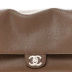 Grained Calfskin Small Souplissimo Maxi Flap Light Brown