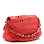 Crinkled Lambskin Mia Shoulder Flap Red