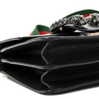Dollar Calfskin Crystal Web Mini Dionysus Bamboo Top Handle Bag Black Black Diamond