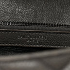 Sheepskin Matelasse Chevron Monogram Medium College Bag Asphalt