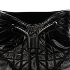 Crinkled Calfskin Macrocannage Medium D-Motion Bag Black