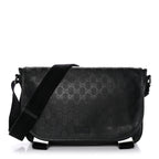 Imprime Monogram Medium Double Buckle Flap Messenger Bag Black