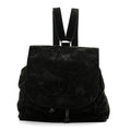 Suede CC Drawstring Backpack Black
