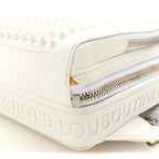 Calfskin Mens Loubifunk Spiked Bag White