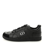 Calfskin Suede Logo Sneakers 38 Black