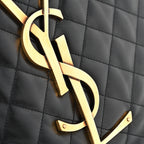 Lambskin Quilted Maxi Icare Shopping Tote Black