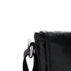 Imprime Monogram Medium Double Buckle Flap Messenger Bag Black
