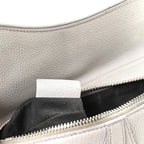 Grained Calfskin Mens Mini Saddle Bag Gray
