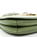 Roxy Calfskin Web Medium Blondie Top Handle Shoulder Flap Bag Salamander Green