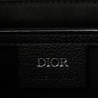 Oblique Jacquard Grained Calfskin Mini Saddle Messenger Bag With Flap Black
