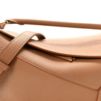 Grained Calfskin Small Puzzle Edge Bag Toffee