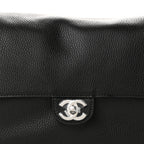 Grained Calfskin Small Souplissimo Maxi Flap Black