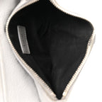 Grained Calfskin Mens Mini Saddle Bag Gray