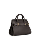 Town & Country Collection - Micro Top Handle Bag - Choc Pebbled Leather