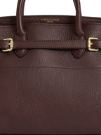 Town & Country - Top Handle Bag - Burgundy Pebbled Leather