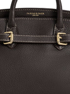 Town & Country Collection - Micro Top Handle Bag - Choc Pebbled Leather