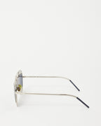 Dior SIlver and Black Lens Dior DIORSPLIT1 Aviator Sunglasses