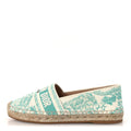 Embroidered Toile De Jouy Granville Espadrille 38.5 Aquamarine