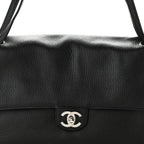 Grained Calfskin Small Souplissimo Maxi Flap Black
