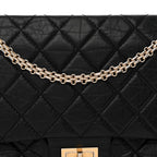Aged Calfskin Quilted 2.55 Reissue 227 Flap Black