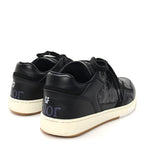 Smooth Calfskin Oblique Perforated Mens B27 Low Top Sneakers 39 Black Grey