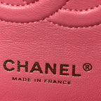 Caviar Quilted Medium Double Flap Pink