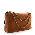 Suede Calfskin Souplissimo Maxi Flap Camel