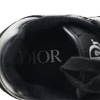 Smooth Calfskin Oblique Perforated Mens B27 Low Top Sneakers 39 Black Grey