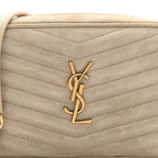 Suede Matelasse Monogram Mini Lou Camera Bag Matte Gold