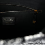 Calfskin Canvas Medium Plan De Paris Book Tote With Strap Black White