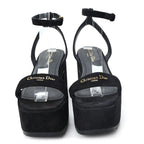 Calfskin Suede Dway Platform Sandals 37 Black