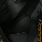 Suede Calfskin Shiny Lambskin Quilted Coco Base Shopping Bag Beige Black