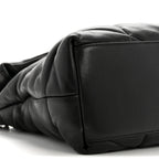 Lambskin Quilted Medium Loulou Puffer Monogram Chain Satchel Black